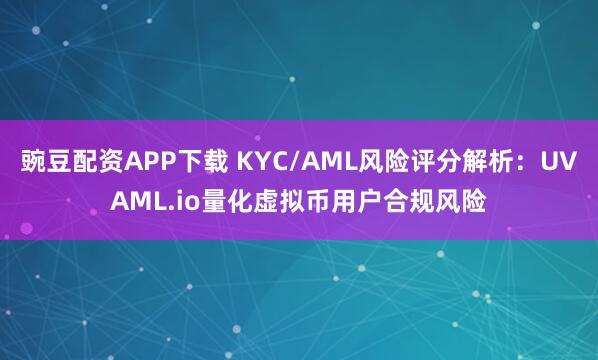豌豆配资APP下载 KYC/AML风险评分解析：UVAML.io量化虚拟币用户合规风险